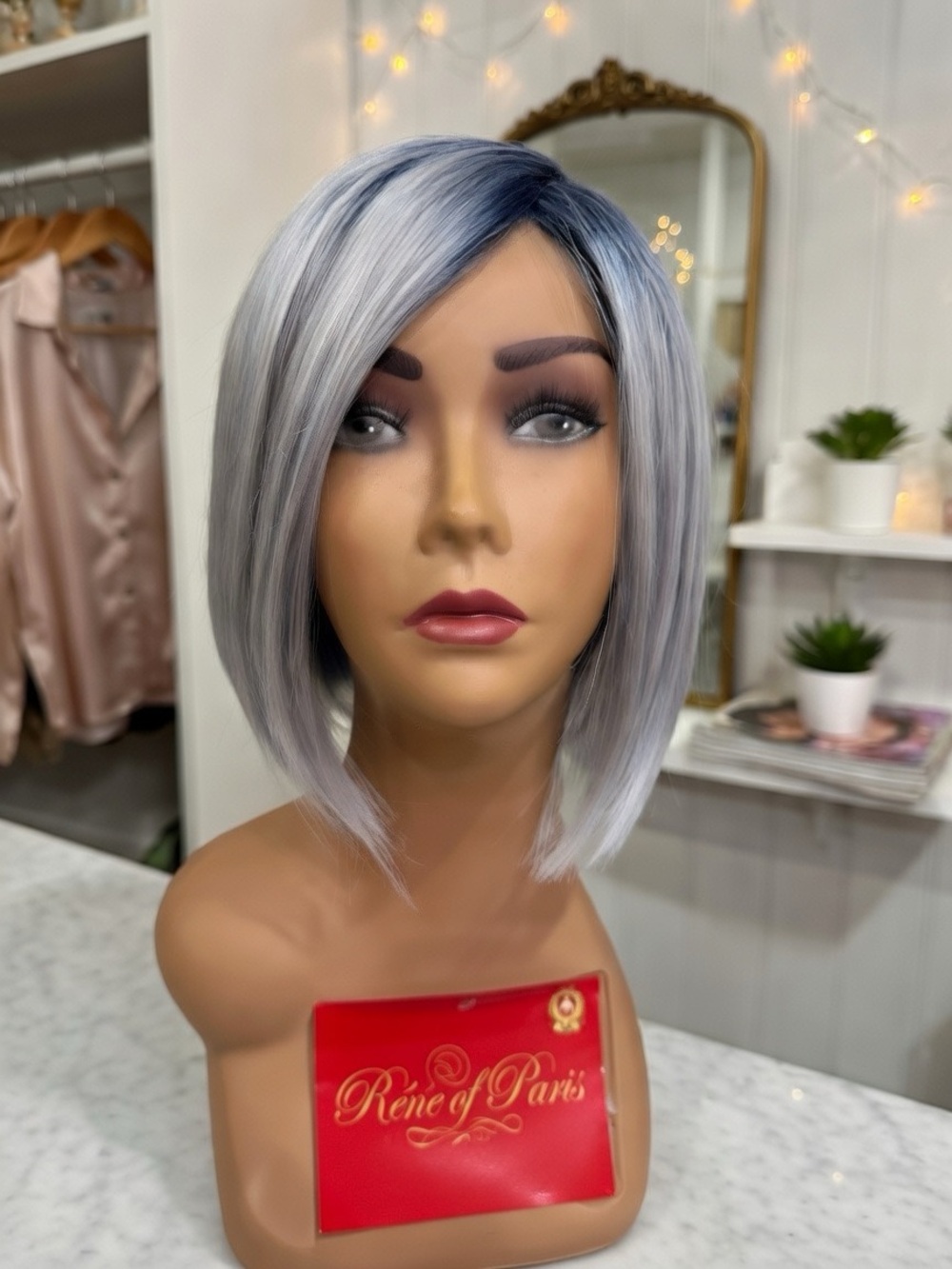 Rene of Paris Kai – (RARE) Pastel Blue‑R – New in Box – Sleek Bob